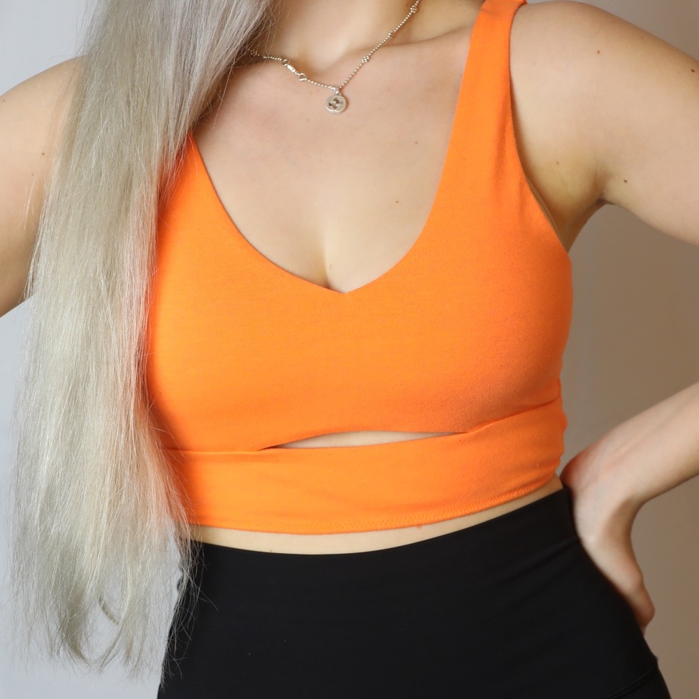 Urban outfitters orange cut out crop top